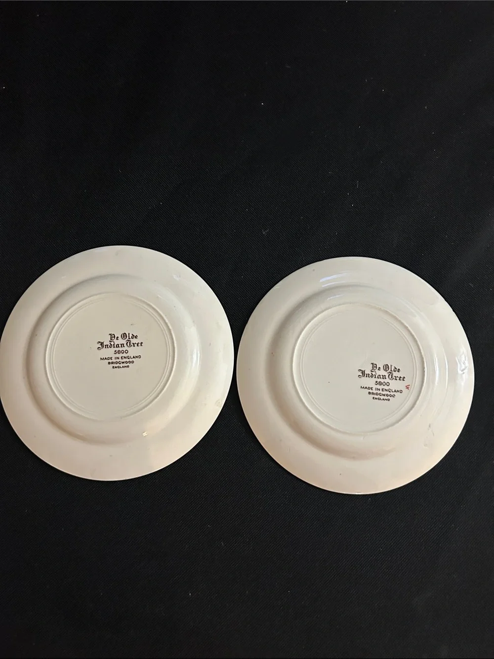 Porcelain Floral Dessert  2 small Plates - Pink & Green Accents ,